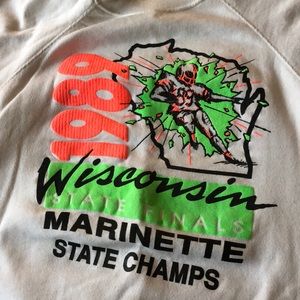 Vintage 80’s sweatshirt - Marinette WI state champions 1989